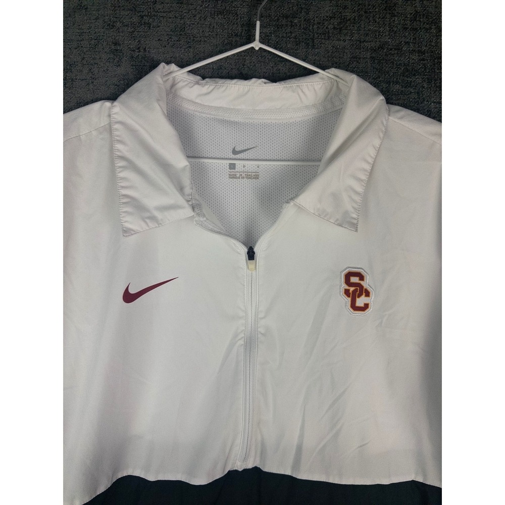 Nike USC Trojans Team Issue Jacket Windbreaker Mens L Half Zip Windbreaker